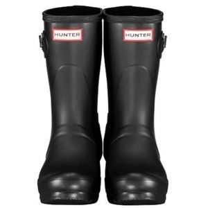 Womens Hunter Classic Short Boots Wellies Matt Black Pull on Size 7 New w/o Box